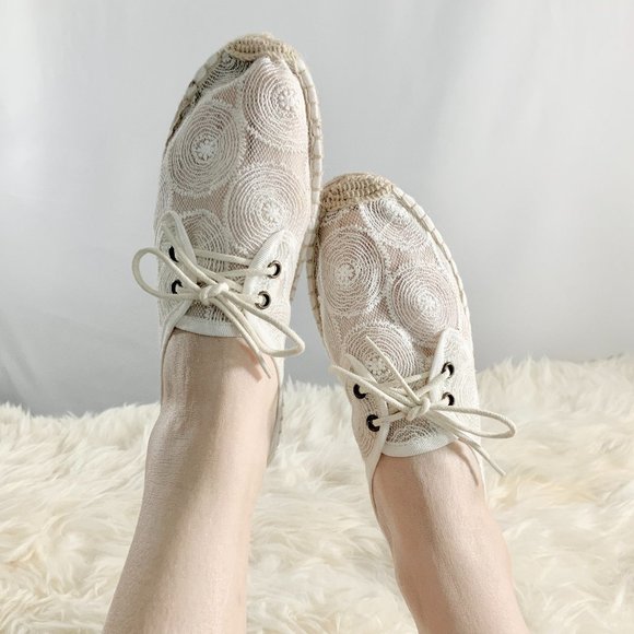 NWOB Soludos Lace-Up Lace Espadrille Sneaker White Women's Size 37EU / 6.5US - Picture 8 of 8